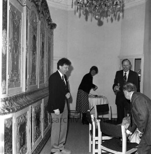 Amtsantritt von Kastellan Paul Hermann Buck: mit Gästen, darunter Stadtarchivar Erich Hagen