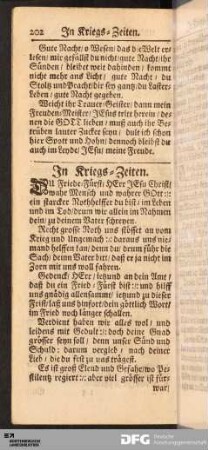 In Kriegs-Zeiten.