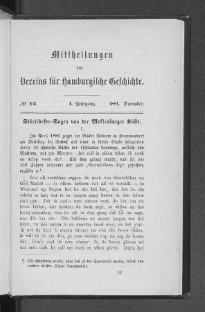 Störtebeker=Sagen von der Mecklenburger Küste.