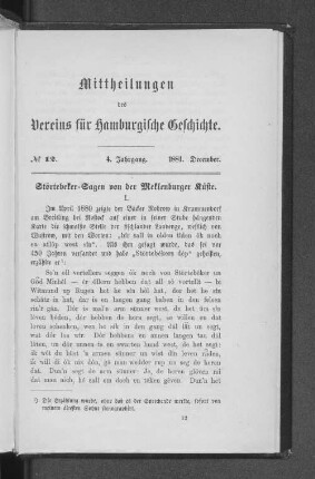 Störtebeker=Sagen von der Mecklenburger Küste.