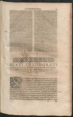 Beati Theodoreti Cyri Urbis Episcopi, In Visiones Danielis Prophetae Commentarius ...