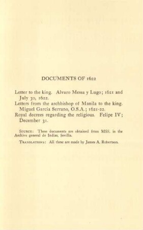 Documents of 1622