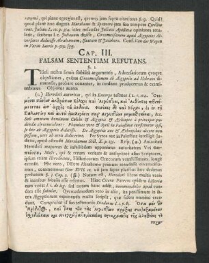 Cap. III. Falsam Sententiam Refutans.
