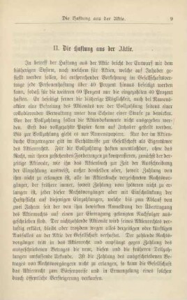 II. Die Haftung aus der Aktie