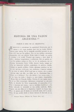 Historia de una pasión argentina