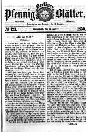 No. 123, Sonnabend, den 12. Oktober