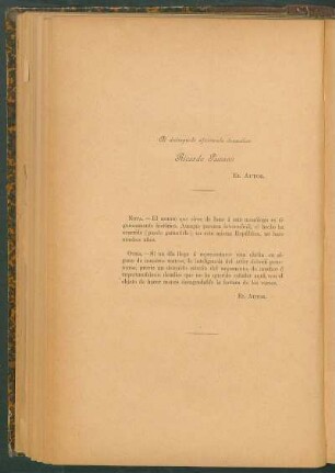 [Dedicatoria] Al distinguido aficionado dramático Ricardo Passano