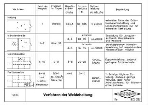 Verfahren der Weidehaltung
