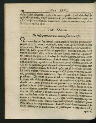 Cap. XXVIIII. De fede potentiarum animae sensitivae & c.