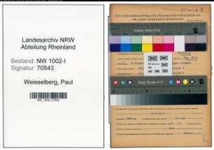 Entnazifizierung Paul Weisselberg , geb. 03.10.1908 (Techn.Angest.)