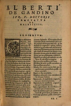 Tractatus diversi super maleficiis, nempe D. Alberti de Gandino, Bonifacii de Vitalinis ...