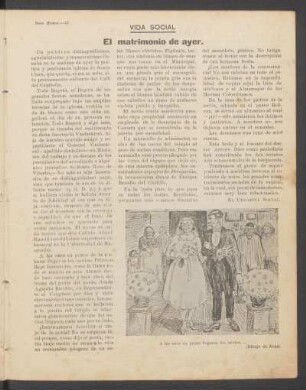 El matrimonio de ayer. : Vida social