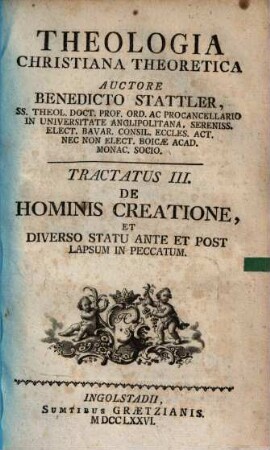 Theologia Christiana theoretica, 3.