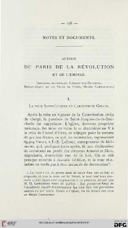 Autour du Paris de la Révolution et de l'Empire