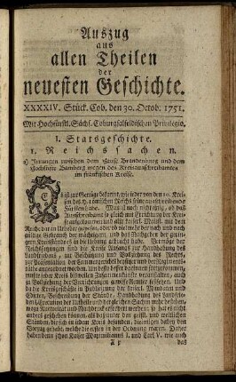 XXXXIV. Stück. Cob. den 30. Octob. 1751.
