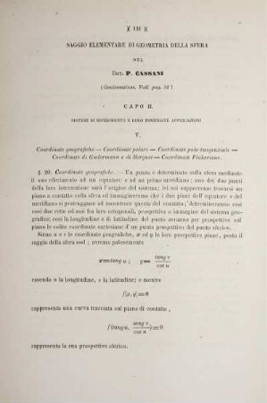 Saggio elementare di geometria della sfera (Continuazione. Vedi pag. 32)