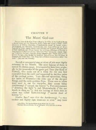 Chapter V The Maori God-axe