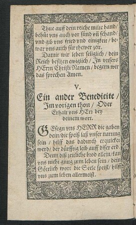 V. Ein ander Benedicite ...