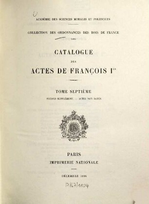 Ordonnances des rois de France, 7