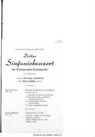 Drittes Sinfoniekonzert