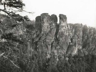 Sächsische Schweiz. Rathener Gebiet. Der Gansfelsen