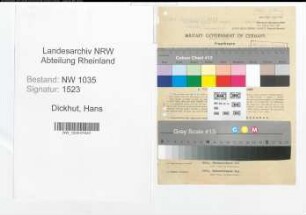 Entnazifizierung Hans Dickhut , geb. 14.09.1899 (Brikettmeister)
