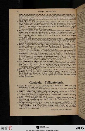 Geologie. Paläontologie (Nr. 30-86)