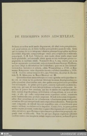 De erroribvs Ionis Aeschyleae