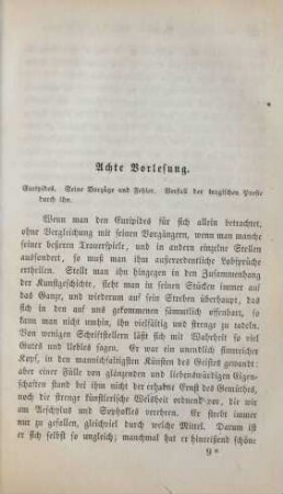 Achte Vorlesung