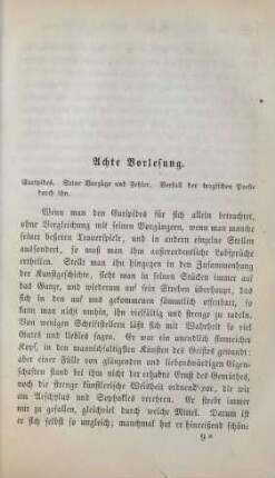 Achte Vorlesung