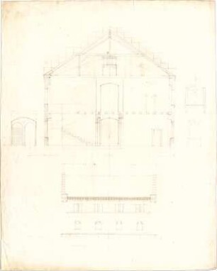 Speeth, Ferdinand; Rathaus - Ansicht, Querschnitt, Details