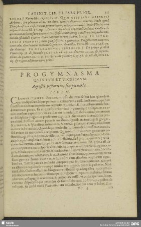 Progymnasma Quintum Et Vicesimum. Agrestis pastoritia, seu pecuaria