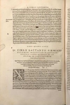 L. Coelii Lactantii Firmiani Divinarvm Institvtionvm Adversvs Genteis LIber Qvintus De Ivstitia, Ad Constantinvm Imperatorem.