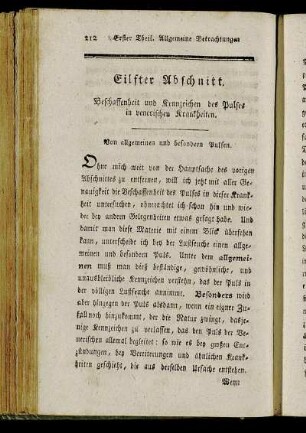 Eilfter Abschnitt. Beschaffenheit und Kennzeichen des Pulses in venerischen Krankheiten.