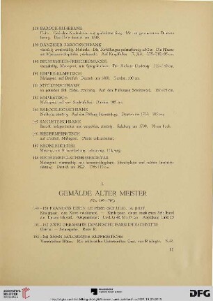 B. Gemälde Alter Meister (Nr. 149-205)