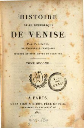 Histoire de la république de Venise, 2