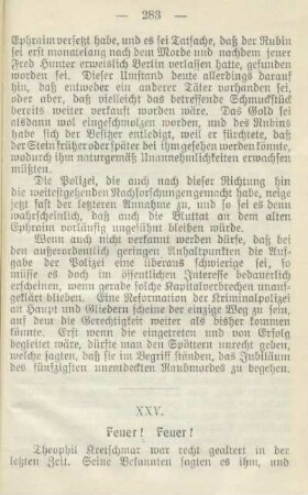 XXV. Feuer! Feuer!