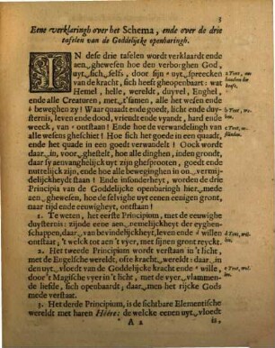 Eene verklaringh ofte uyt-legingh over de tafel vande drie principien, van de Goddelycke Openbaringh : gheschreven in Febr. 1624