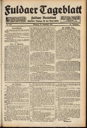 Ausgabe vom Dienstag, den 15. November 1921.