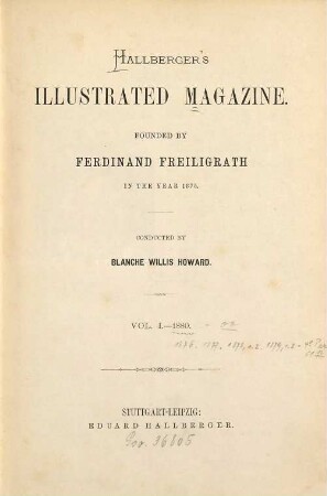 Hallberger's illustrated magazine. 1880,1