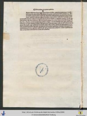 Miraculum de prima Epistola