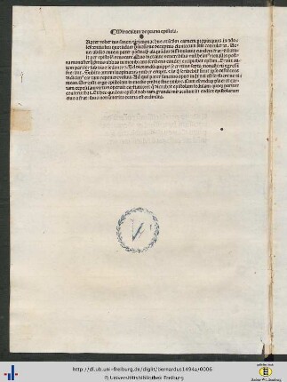 Miraculum de prima Epistola