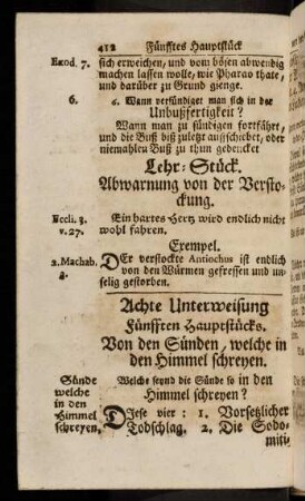 412-420, Achte - neundte Unterweisung