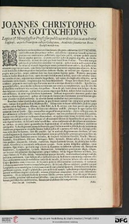 Joannes Christophorvs Gottschedivs