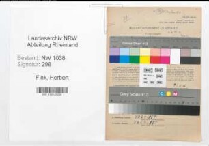 Entnazifizierung Herbert Fink , geb. 27.03.1914 ()