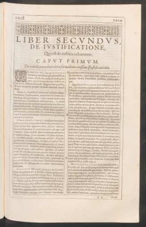 Liber Secundus, De Iustificatione, Qui est de iustitia inhaerente.