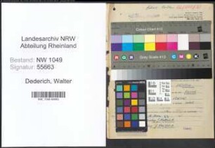 Entnazifizierung Walter Dederich , geb. 28.08.1889 (Studienrat)