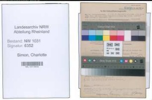 Entnazifizierung Charlotte Simon , geb. 25.04.1911 ()