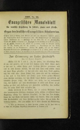 Zur Erinnerung an Kaiser Friedrich