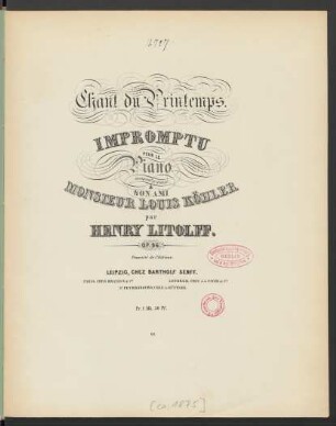 Chant du printemps : impromptu pour le piano op. 96